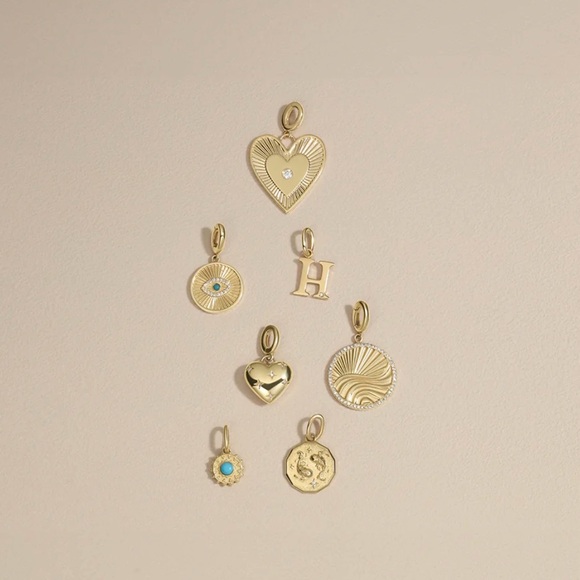 NWT Gorjana Diamond Vintage Alphabet Charm - H - Picture 3 of 5